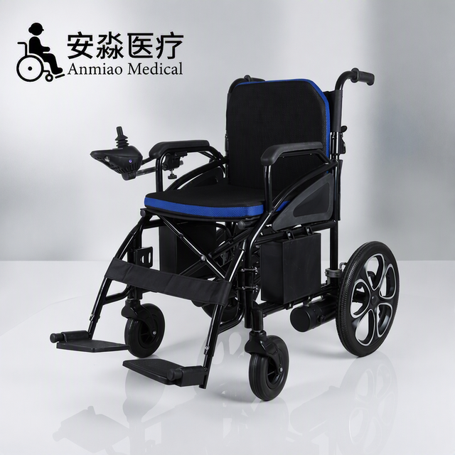 Lightweight Foldable DC24V 12Ah Lithium Battery Electric Wheelchair, Steel Frame 250W*2 Motors 120kg Capacity