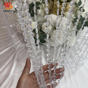 SMOOTH High Quality Metal Table Centerpiece Display <b>Stand</b> Gold Mirror Round Flower <b>Stand</b> With Bead Curtain - Product Image 5