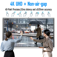 Tableau interactif intelligent Tacteasy 65 pouces Android/Windows avec double système 4K tactile, reconnaissance d'empreintes digitales et suivi par caméra