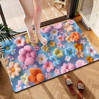 Tapis de bain personnalisé en polyester, fabriqué à la machine, respectueux de l'environnement, adapté aux animaux domestiques, antidérapant, rembourré, résistant aux taches, avec support en PVC enduit