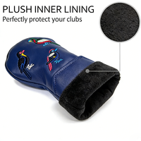 Housse de tête de club de golf en cuir PU, cuir véritable, toile, maille, néoprène, nylon, laine, acrylique, polyester, matériaux de haute qualité
