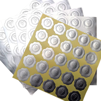 Autocollants d'étiquetage personnalisés en or mat et argent mat, autocollants de scellage avec logo estampé à l'acier, autocollants en relief