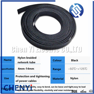 10M genişlik 4/6/8/10/12/14/16/20mm siyah tel PET naylon kablo kılıfı s tel kablo örgülü kablo kılıfı - Product Image 2