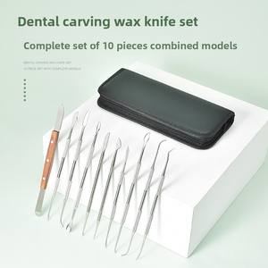 Odontotecnico Set di 10 pezzi di acciaio cera coltello a cucchiaio per intagliare la colata di cera strumento odontoiatrico - Product Image 2