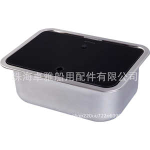 อ่างล้างจานสแตนเลส GR-566A พร้อมฝาปิดกระจกนิรภัย ขนาด 380*280*136 มม. สำหรับรถบ้านและเรือยอชท์ ใช้ในงานทางทะเล - Product Image 1