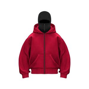 Высококачественная мужская толстовка-худи с капюшоном и двойным капюшоном на молнии, оптовая продажа, OEM-производство, с возможностью нанесения логотипа - Product Image 2
