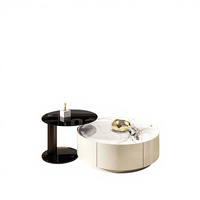 Meuble TV et table basse combinés, style moderne et simple, meuble de rangement pour salon, panneau en mélamine