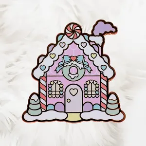 Cute Metal Crafts Anime Brooch Christmas Gift Set Enamel Pin Custom Cheap Magic Windows House Soft Enamel Badge Pins