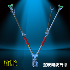 Cgf Fishing <b>Rod</b> <b>Holder</b> 1.7cm Stainless Steel Foldable Dual Head With Ground Plug For Fishing <b>Rods</b> - Product Image 2