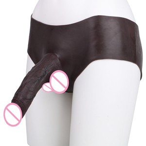 Pantalon à godemichet creux noir en silicone pour homme, manchon de pénis réutilisable, extenseur de pénis, outils de travestissement pour hommes transgenres - Product Image 1