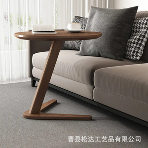 Mesa auxiliar sencilla de madera, mesa auxiliar de madera maciza, mesa auxiliar para sofá de salón, mesa de centro, mesa auxiliar móvil, estante para cabecera de cama - Product Image 3
