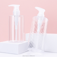 Bouteille de shampooing en plastique PETG de haute qualité, 350 ml, 450 ml, conteneur vide transparent avec pompe à lotion pour gel douche