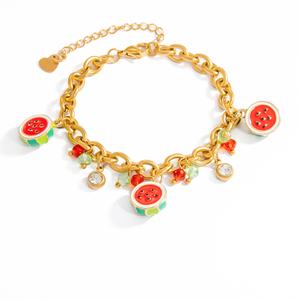 Pulsera de Oro de 18K de Lujo Ligero y Alta Gama para Mujer con Colgante de Acero Inoxidable, Pulseras de Moda con Dijes para Aniversarios - Product Image 5