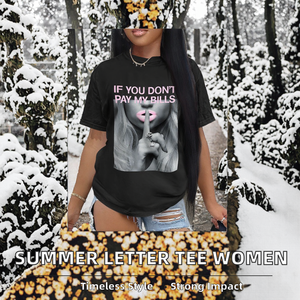 Camiseta de Verano Nueva, Ecológica, Antibolitas, de Poliéster, Estilo Casual, de Manga Corta, con Estampado Gráfico, para Mujer - Product Image 2