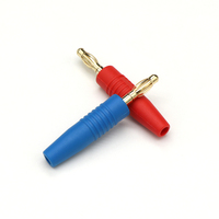 Connecteurs banane en cuivre de 2 mm de haute qualité à faible MOQ, fiches bleues à extrémité fermée pour prise audio, 5 couleurs disponibles, prêts à être expédiés