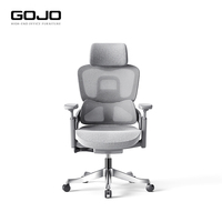 Chaise de bureau ergonomique moderne haut de gamme à double dossier en maille, pivotante, pour ordinateur, mobilier commercial avec appui-tête