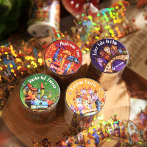 1 rollo de cinta Fairy Tale Corridor Series Fairy Tale Castle Theme Material de decoración hecho a mano Loop Paste - Product Image 1