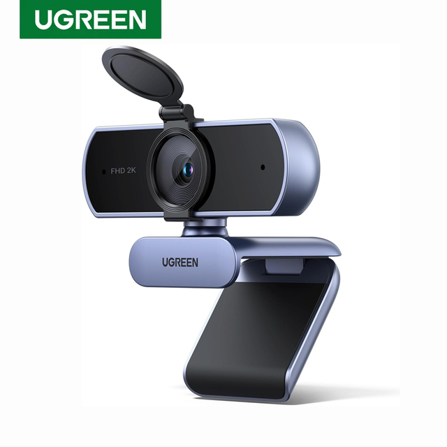 UGREEN 2K Webcam Full HD 1080P Webcam Autofocus Privacy Cover Dual Noise Cancelling Mics Adjustable FOV Correction PC Web Camera