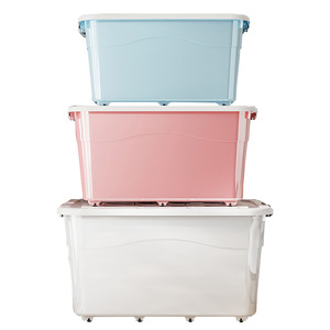 Caja de Almacenamiento de Plástico de Color Nórdico, Rectangular, con Tapa y Ruedas, para Organizar Ropa y Juguetes en el Hogar y el Dormitorio, 5844 5849 - Product Image 3