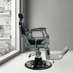 Silla de barbero <span class=keywords><strong>Lord</strong></span> Gold personalizada de primera calidad, fabricante de sillas de barbero de Metal de estilo real para <span class=keywords><strong>barber</strong></span>ías - Product Image 4