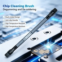 Cepillo de limpieza antiestático de doble punta con cerdas de alambre de acero para mantenimiento de placas base de PCB y teléfonos móviles, venta al por mayor industrial DIY