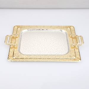 Bandeja de servicio de metal fundido de Zamac ecológica, forma rectangular, hecha de aleación de cobre y aluminio de zinc y magnesio - Product Image 1