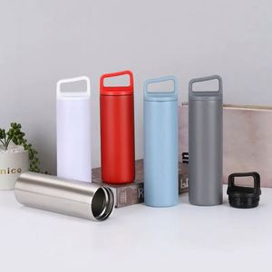 2025 Hot Selling <b>Reusable</b> Vacuum Insulated Wide Mouth Stainless Steel Water Bottle <b>with</b> Handle <b>Lid</b> - Product Image 3