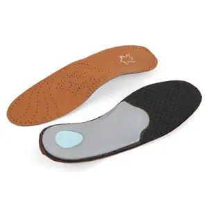 高品质皮革矫正器鞋垫用于平足足弓支撑25毫米矫形硅胶鞋垫
