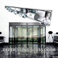 Porte coulissante automatique en verre ZCSUNG, moderne, de style européen, avec moteur électrique 150 kg, en alliage d'aluminium, étanche, avec capteur, pour usage commercial