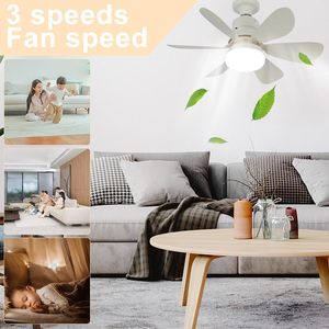 Wholesale Plastic Dimmable 3-Speed CRI 80 Warm White Led <b>Ceiling</b> Fan <b>Light</b> <b>Remote</b> <b>Control</b> Rotating Head No Noise for Bedroom - Product Image 5
