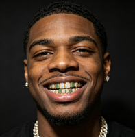 Grillz de scène Hip Hop Rap en Argent S925 entièrement pavé de Moissanite, motif cercle 8 cœurs et flèches, pour un look Hip Hop unisexe, idéal pour les fêtes cosplay