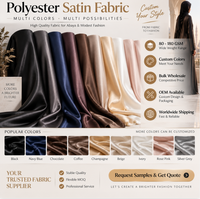 Tissu satiné en polyester de qualité supérieure, tissage cinq fils, finition lisse et brillante, pour abayas, robes et mode modeste de luxe
