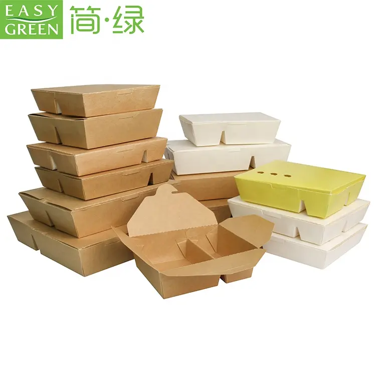 Easy Green microwaveable kraft paper brown takeaway food container