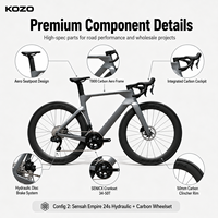 Vélo de route en fibre de carbone T800 700C 24 vitesses Frein à disque hydraulique Sensah Empire Pro Vélo de course aérodynamique Roues en alliage de 35 mm 8,9 kg