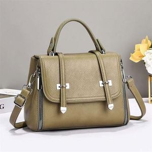 Simple Plain Color Lady's Purse Bag Waterproof PU Leather Handbag Women Crossbody Sling Bags - Product Image 4