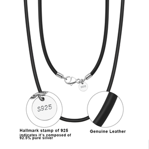 RINNTIN SC62 Collana Catenina in Vero Cuoio Italiano da 2mm 3mm Nero o Marrone per Uomo Donna con Chiusura in Argento <span class=keywords><strong>Sterling</strong></span> 925 - Product Image 5