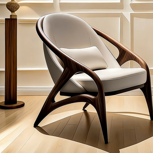 <span class=keywords><strong>Fauteuil</strong></span> d'appoint moderne en bois massif, style scandinave, canapé simple rembourré pour le salon - Product Image 6