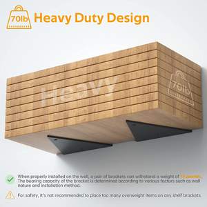 Support d'étagère robuste en <span class=keywords><strong>fer</strong></span>, style ferme, pour décoration murale, support d'angle, supports d'étagère flottante dissimulés pour bricolage ouvert - Product Image 4