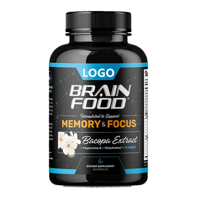 Nootropique OEM ODM Ginkgo Biloba Bacopa Monnieri Vegan <span class=keywords><strong>DHA</strong></span> Booster Cérébral Mémoire & Sommeil Support Adultes Capsules aux Champignons - Product Image 1