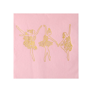 Gold Stamped Square Napkins 330mmx330mm <b>Sweet</b> Style For Birthday Parties And Gatherings - Product Image 5