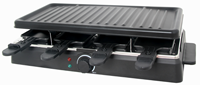8-Personen Rauchfreier Elektrischer Raclette-Grill 1100-1300W CE CB ETL Abnehmbare Antihaft-Edelstahlplatte für Outdoor und Heimpartys