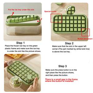 Molde de bandeja de cubitos de hielo DIY de verano, paquete de 2 congeladores personalizados, 64 rejillas, bandejas de cubitos de hielo de plástico con tapa y contenedor con contenedor - Product Image 4