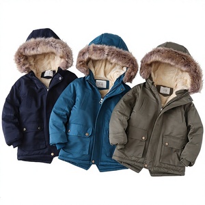 Veste coupe-vent à capuche pour garçon, en polaire, avec fermeture éclair, manteau rembourré en coton épais, vêtements pour enfants, écologiques et respirants - Product Image 1