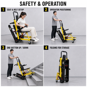 Fauteuil roulant électrique pour escalades avec transmission par chenilles, frein électromagnétique et vitesse de 8 <span class=keywords><strong>m</strong></span>ètres par seconde à point zéro - Product Image 6