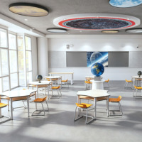 Ensemble bureau et chaise d'école, table d'étude pour étudiant, table de lecture et de formation, bureau et chaise d'école modernes et réglables pour étudiant