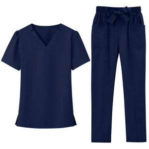 Tenue de travail pour centre de soins post-partum et SPA, uniforme médical à manches courtes et pantalon long, fin, avec nœud papillon, pour médecin, infirmière, réceptionniste - Product Image 3