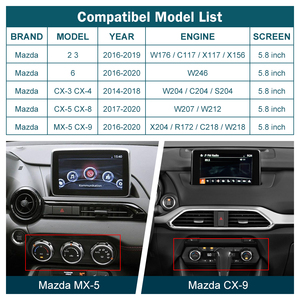 โมดูลสไตล์ OEM ใช้ได้กับ Mazda CX-5 CX-5 CX-9 <span class=keywords><strong>3</strong></span> 5 ปี 2016-2020 รองรับการชาร์จเร็วแบบ USBC เชื่อมต่อไร้สาย Apple CarPlay และ <span class=keywords><strong>Android</strong></span> <span class=keywords><strong>Auto</strong></span> - Product Image 4