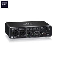 Carte son Behringer UMC202HD, interface audio USB 2 entrées/2 sorties, 2 préamplis micro Midas, alimentation fantôme 48V, effets sonores multiples
