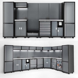 Heavy Duty Tool Stainless Steel Tool Cabinet Workbench Combined Metal Tool Cabinet with Drawers for Garage and Workshop