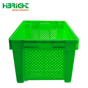 Heavy Duty <b>Plastic</b> Logistics <b>Crate</b> Durable Mesh Turnover Box with Handles for Supermarket Fresh Vegetable Delivery - Product Image 4